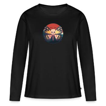 Butterfly Animal Animals - Women's Premium Organic Long Sleeve Shirt - black - Front - Julia (174cm)