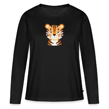 Tigre Chat sauvage Loup - T-shirt manches longues Premium bio Femme - noir - Devant - Julia (174cm)