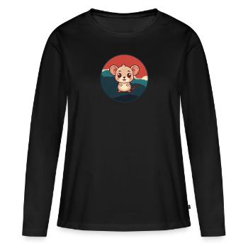 Mouse Cheese Rat - Women's Premium Organic Long Sleeve Shirt - black - Front - Julia (174cm)