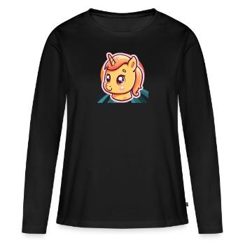 Licorne Cheval Licornes - T-shirt manches longues Premium bio Femme - noir - Devant - Julia (174cm)
