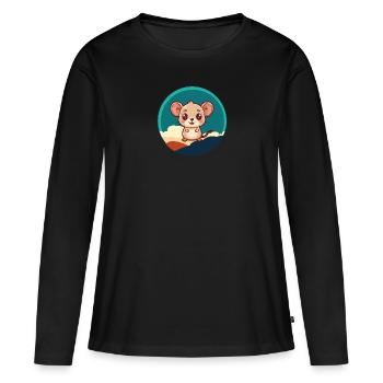 Fromage de souris - T-shirt manches longues Premium bio Femme - noir - Devant - Julia (174cm)