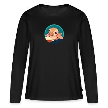 Caneton Canard Oiseau - T-shirt manches longues Premium bio Femme - noir - Devant - Julia (174cm)