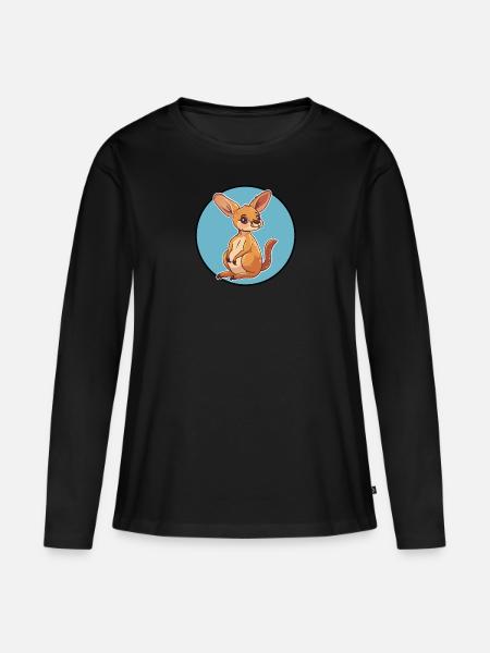 Kaenguru Aussie Koala - Frauen Premium Bio Langarmshirt - Schwarz