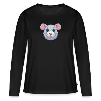 Mouse Mice Rodent - Women's Premium Organic Long Sleeve Shirt - black - Front - Julia (174cm)