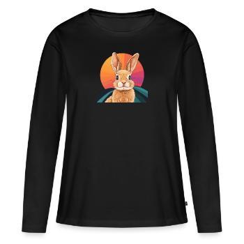 Lapin Lapin Lapin - T-shirt manches longues Premium bio Femme - noir - Devant - Julia (174cm)