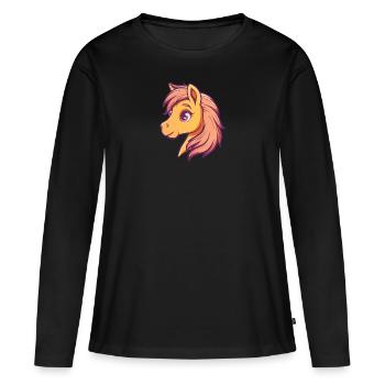 Horse Horse Pony Farm - Women's Premium Organic Long Sleeve Shirt - black - Front - Julia (174cm)