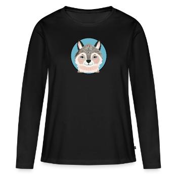 Wolves Pack - Women's Premium Organic Long Sleeve Shirt - black - Front - Julia (174cm)