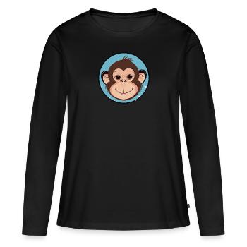 Affe Zootier Wildnis - Frauen Premium Bio Langarmshirt - Schwarz - Vorne - Julia (174cm)