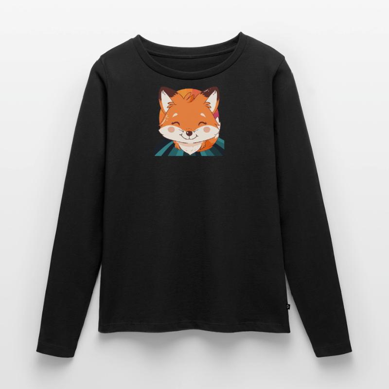 Fuchs Fox Waldbewohner Frauen Premium Bio Langarmshirt