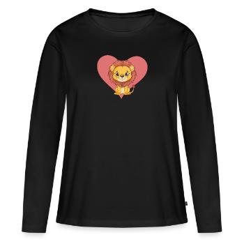 Loewe Lioness Wild Cat - Women's Premium Organic Long Sleeve Shirt - black - Front - Julia (174cm)