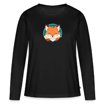 Fuchs Fox Füchse - Frauen Premium Bio Langarmshirt - Schwarz - Vorne - Julia (174cm)
