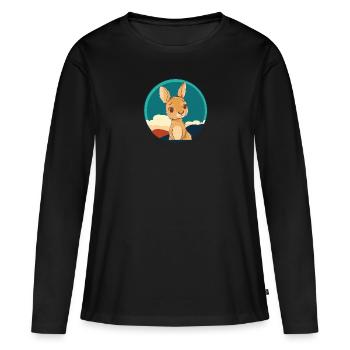 Kangaroo Marsupial Aussie - Women's Premium Organic Long Sleeve Shirt - black - Front - Julia (174cm)