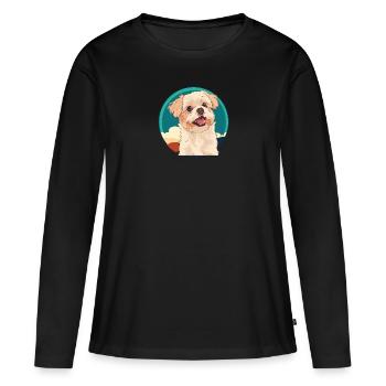Hund Dackel Hundetrainer - Frauen Premium Bio Langarmshirt - Schwarz - Vorne - Julia (174cm)