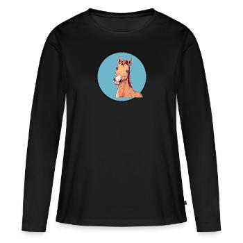 Pony Farm Horse Horses - Women's Premium Organic Long Sleeve Shirt - black - Front - Julia (174cm)
