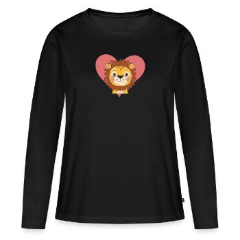 Loewe Lion's Head Lion - Women's Premium Organic Long Sleeve Shirt - black - Front - Julia (174cm)