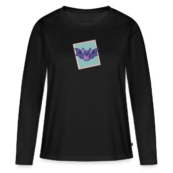Chauves-souris - T-shirt manches longues Premium bio Femme - noir - Devant - Julia (174cm)