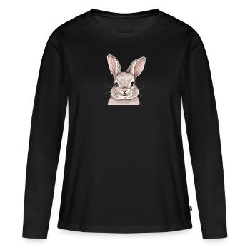 Lapin Hoppelhase Lapin - T-shirt manches longues Premium bio Femme - noir - Devant - Julia (174cm)