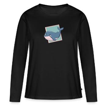 Whale Whales Marine Animal - Women's Premium Organic Long Sleeve Shirt - black - Front - Julia (174cm)