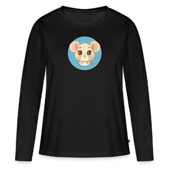 Mäuse - Frauen Premium Bio Langarmshirt - Schwarz - Vorne - Julia (174cm)