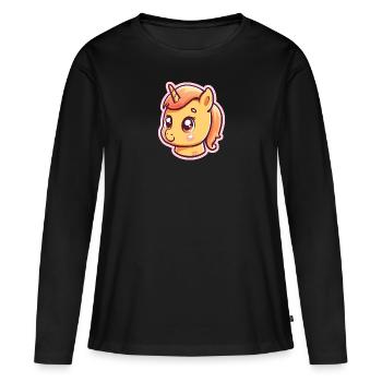Unicorn Pony - Women's Premium Organic Long Sleeve Shirt - black - Front - Julia (174cm)