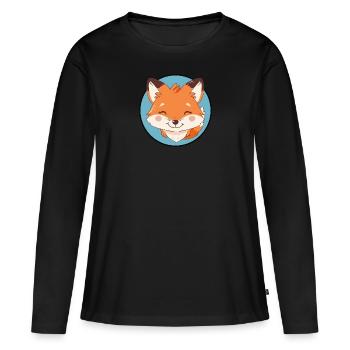 Forêt de renards - T-shirt manches longues Premium bio Femme - noir - Devant - Julia (174cm)