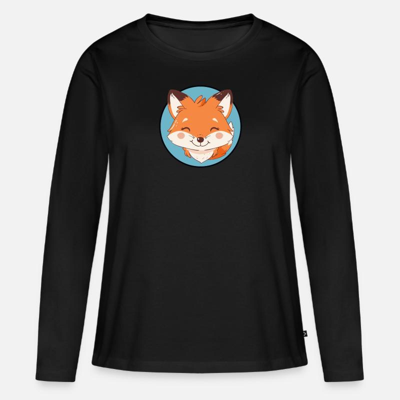 Forêt de renards - T-shirt manches longues Premium bio Femme - noir