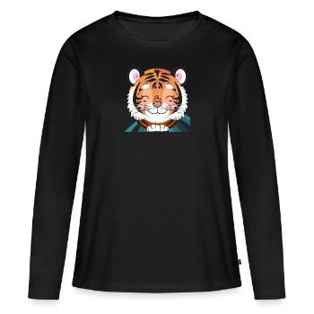 Tiger Cats - Women's Premium Organic Long Sleeve Shirt - black - Front - Julia (174cm)