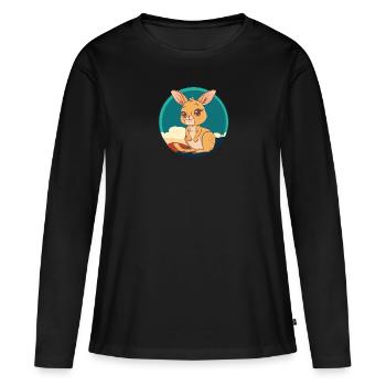 Kangourou Kaengaroo Koala - T-shirt manches longues Premium bio Femme - noir - Devant - Julia (174cm)