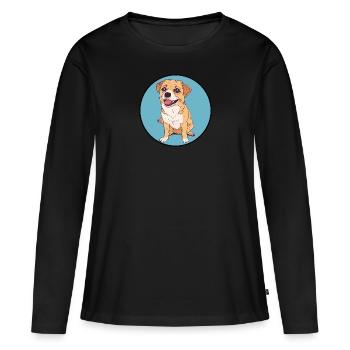 Chien Chien Amoureux Border Collie - T-shirt manches longues Premium bio Femme - noir - Devant - Julia (174cm)