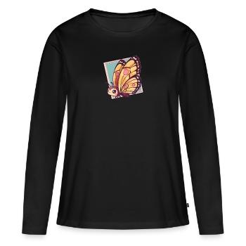Butterfly Animal Lover - Women's Premium Organic Long Sleeve Shirt - black - Front - Julia (174cm)