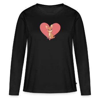 Kangourou Kaenguru Melbourne - T-shirt manches longues Premium bio Femme - noir - Devant - Julia (174cm)