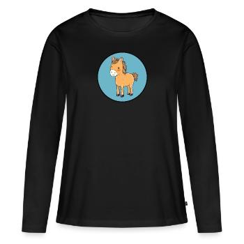 Horses Horse Pony Farm - Women's Premium Organic Long Sleeve Shirt - black - Front - Julia (174cm)