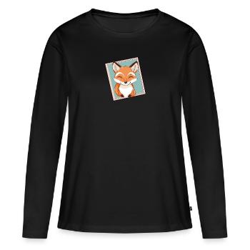 Fuchs Waldtier Füchse - Frauen Premium Bio Langarmshirt - Schwarz - Vorne - Julia (174cm)