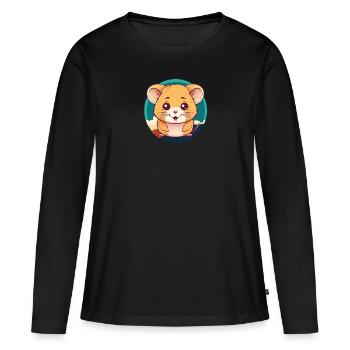 Mouse - Women's Premium Organic Long Sleeve Shirt - black - Front - Julia (174cm)
