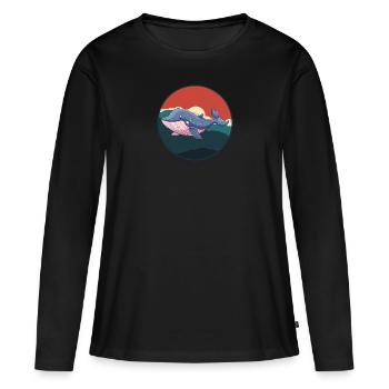 Meeresleben Unter Wasser Meerestiere - Frauen Premium Bio Langarmshirt - Schwarz - Vorne - Julia (174cm)