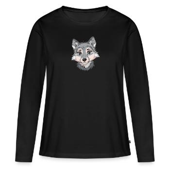 Wolf Werewolf Wisdom - Women's Premium Organic Long Sleeve Shirt - black - Front - Julia (174cm)
