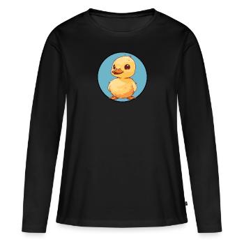 Ente Entchen Quak - Frauen Premium Bio Langarmshirt - Schwarz - Vorne - Julia (174cm)