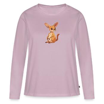 Kaenguru Aussie Sydney - Frauen Premium Bio Langarmshirt - Altrosa - Vorne - Julia (174cm)