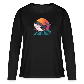 Whale Sea Creature - Women's Premium Organic Long Sleeve Shirt - black - Front - Julia (174cm)