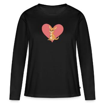 Kangaroo Melbourne Marsupial - Women's Premium Organic Long Sleeve Shirt - black - Front - Julia (174cm)