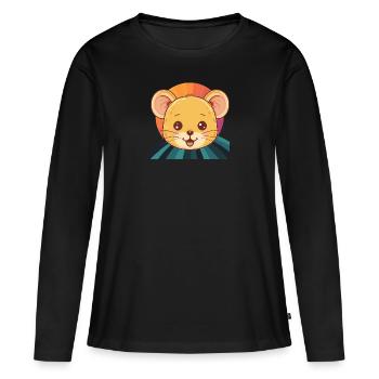 Mice Cheese Mouse Teeth - Women's Premium Organic Long Sleeve Shirt - black - Front - Julia (174cm)