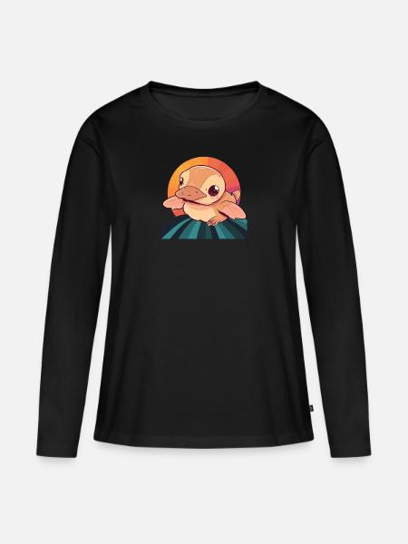 Schnabel Vogel - Frauen Premium Bio Langarmshirt - Schwarz