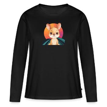Kaengaroo Marsupial Aussie - Women's Premium Organic Long Sleeve Shirt - black - Front - Julia (174cm)