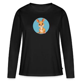 Kaenguru, Melbourne - T-shirt manches longues Premium bio Femme - noir - Devant - Julia (174cm)