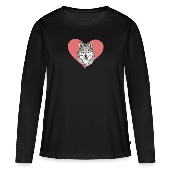 Wolf Wolfpack Pack - Women's Premium Organic Long Sleeve Shirt - black - Front - Julia (174cm)