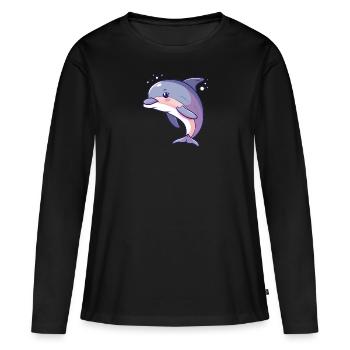 Dolphin Sea Animal Sea - Women's Premium Organic Long Sleeve Shirt - black - Front - Julia (174cm)