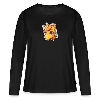 Licornes Licornes - T-shirt manches longues Premium bio Femme - noir - Devant - Julia (174cm)