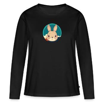 Lapin Hoppelhase Lapins - T-shirt manches longues Premium bio Femme - noir - Devant - Julia (174cm)