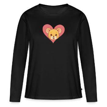 Fromage de souris - T-shirt manches longues Premium bio Femme - noir - Devant - Julia (174cm)