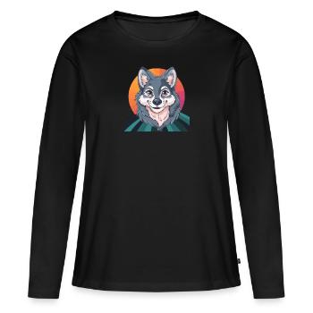Wolves Pack Wolfpack - Women's Premium Organic Long Sleeve Shirt - black - Front - Julia (174cm)